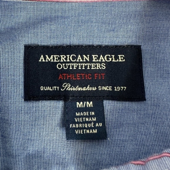 American Eagle men’s button up long sleeve shirt with front left pocket. Size M - Picture 5 of 8